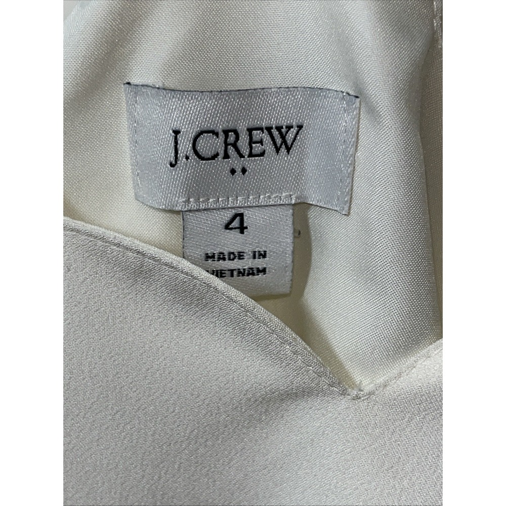 J Crew Womens Cami 4 Ivory Scalloped V Neck Lined Racerback Lightweight Airy - Picture 5 of 6